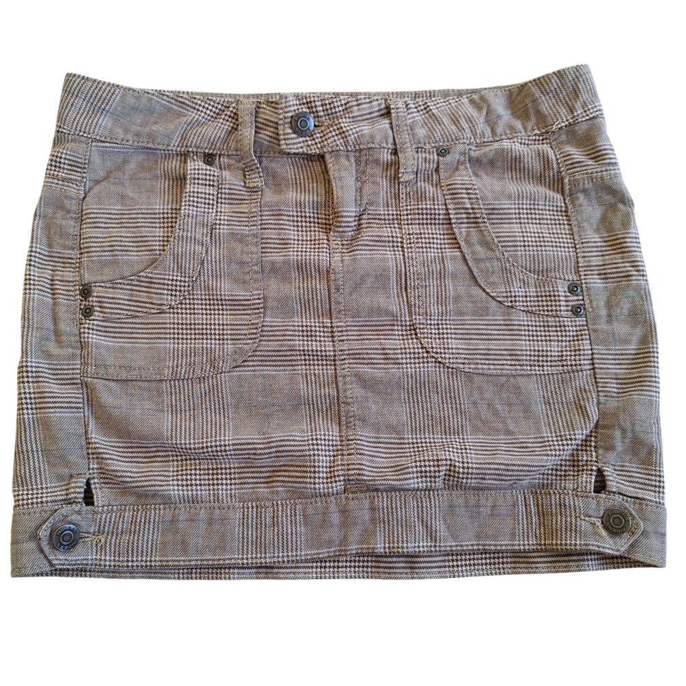 Lee Riders Y2K Glen Check Plaid Micro Mini Skirt School Girl Cargo Low Rise 3